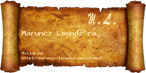 Maruncz Leonóra névjegykártya